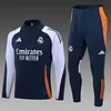 2024/2025 Real Madrid Half-Pull Training Suit Royal Blue-White Football Shirt 1:1 Thai Quality