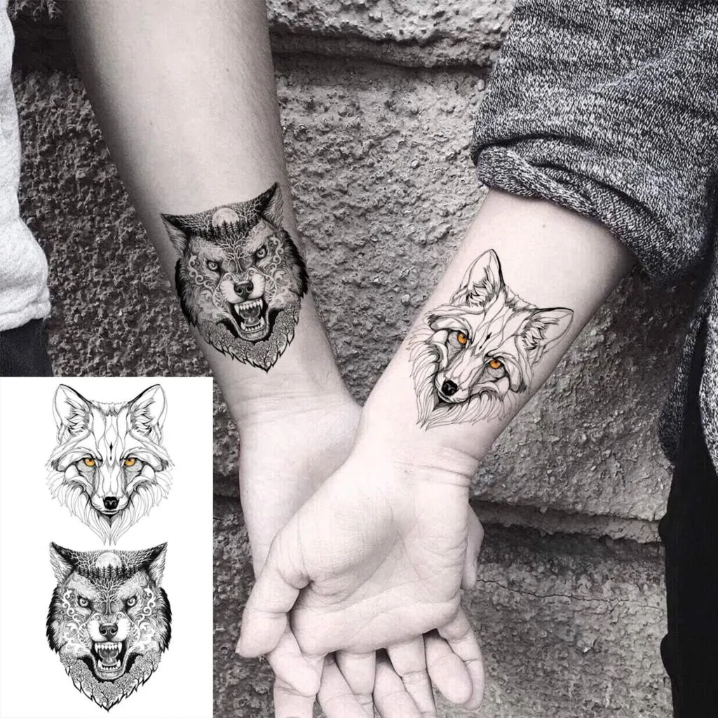Lotus Mandala Flower Deer Sexy Temporary Tattoos For Women Neck Back Adult Geometric Tribe Fake Tattoo Body Art Waterproof Tatoo