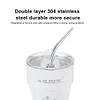 Double Wall Insulated Coffee Cup with Straw 304 Stainless Steel Beer Mug (White)