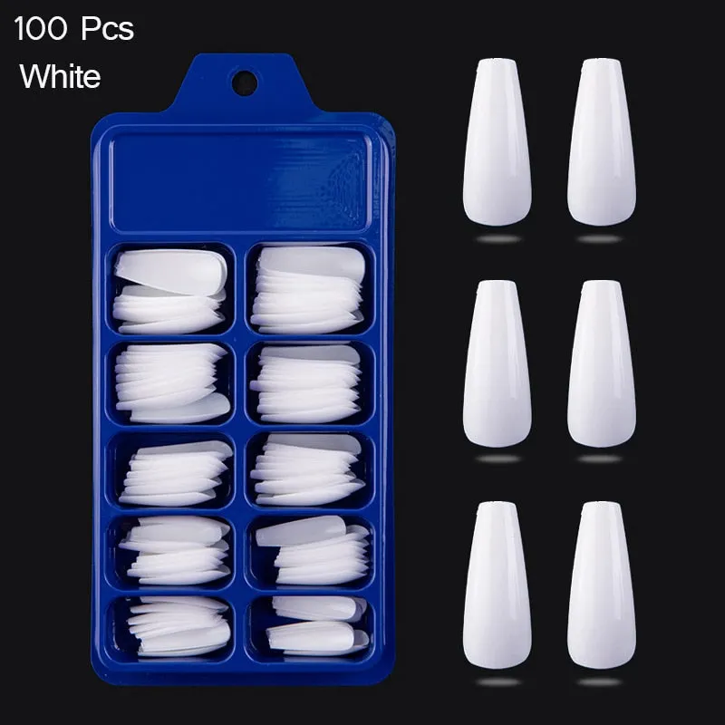 120Pcs False Full Nail Tips Quick Building Mold Tips Nail Dual Forms Finger Extension Nail Art UV extension Easy Find Nail Tools-Nail Inspo