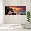 (US Local)Paint By Numbers Kit On Canvas DIY Oil Art Seaside Sunset Picture Home Wall Decor80x40cm