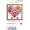 Heart Paw DIY Special Shape Double sided Print Clear Diamond Art Kit Wooden Framed Diamond Painting Kit(22x22cm)
