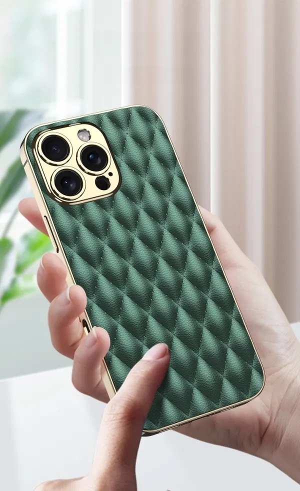 Apple Xiaoxiangfeng Mobile Phone Case Rhombus Leather Case