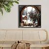 (US Local)Xmas Snow View-Full Round Diamond Painting(40x40cm)
