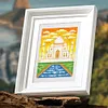 6pcs Scenery DIY Mini Round Diamond Painting Set 14x19cm