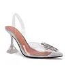Women's 95mm High Heels Crystal Rhinestone Slingback Pumps Shoes For Wedding Party 