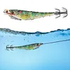 Luminous Wood Shrimp Fishing Lure Steel Wire Squid Jig Shrimp Bait for Saltwater