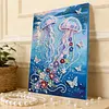 Two Jellyfish DIY Pearl Painting Kit with Frame 30x40cm Pearl Gem Paintings Picture Arts Craft for Adults Beginners Gift Home Wall Decor