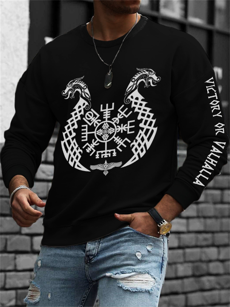 Men's Viking Victory Or Valhalla Vegvisir Sweatshirt