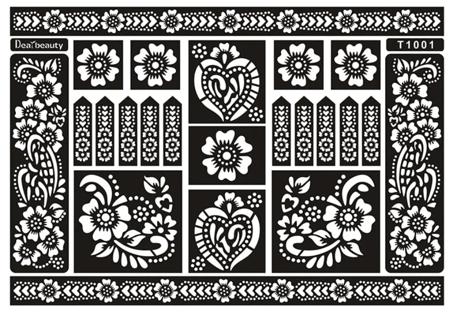 1pc new KD22 Tattoo Template hands/feet henna tattoo stencils for airbrushing professional mehndi new Body Painting Kit supplies