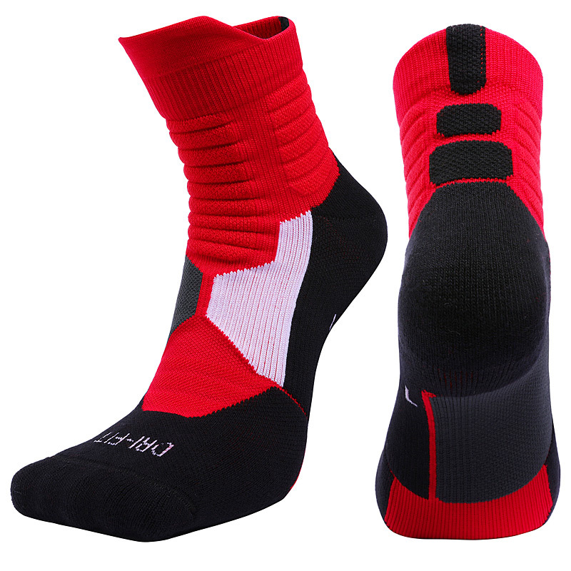 Men's Antibacterial Mid-Tube Basketball Sports Terry Socks