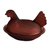 Vintage-Style Glass Hen on Nest Dish with Lid Tabletop Dessert Plate Snack Bowl