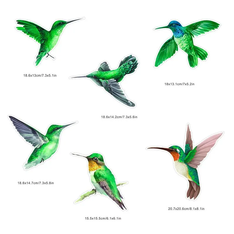 Simulation 3D Glass Electrostatic Sticker 12pcs Bird Anti-collision PVC No Glue Removable Window Decoration Film Home Decor