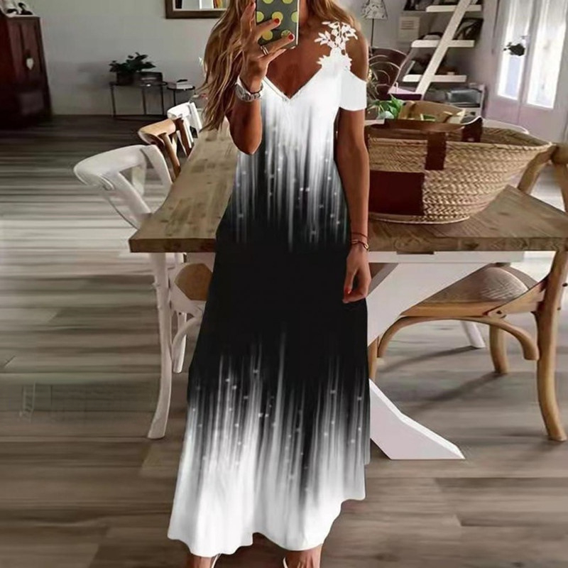 Lace Sling Printed Tunic Dress