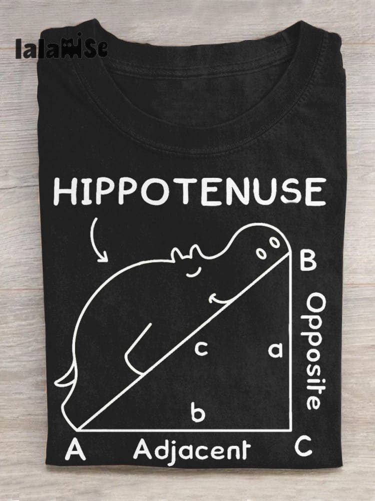 Hippo Art Math Teacher Gifts Casual T - Shirt Black / S
