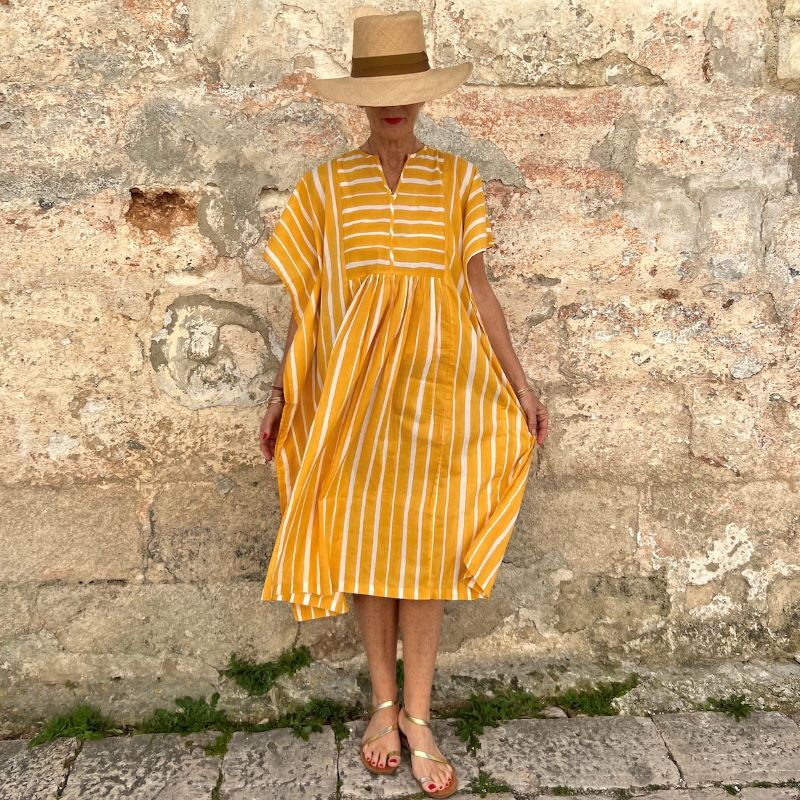 Striped Loose Retractable Dress Summer Style