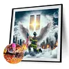 Diamond Painting -DIY Round Drill Firefighters and the Twin Towers(40*40CM)