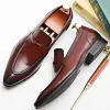 Mens formal genuine leather loafers designer