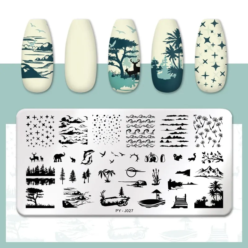 PICT YOU  Nail Stamping Plates Line Pictures Stencil Stainless Steel Nail Design for Printing Nail Art Image Plate Tool-Nail Inspo