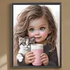 >SALE<5D DIY Full Round Drill Diamond Painting Sweet Girl Kit Home Decoration 30x40cm