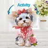 DIY Pink Yorkshire Terrier-Acrylic Diamond Painting Ornaments With Shaking Head Function