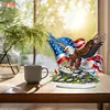 America Flag Eagle DIY 5D DIY Diamond Art Tabletop Ornament Kit for Home Decor