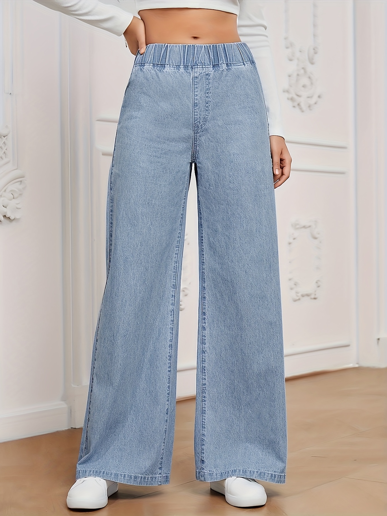 Women's Casual Wide-Leg Thin Jeans, Street-Style Loose Denim Boyfriend Pants, Casual And Versatile, Suitable For Casual Daily Wear On The Street, On Campus, At Parties, During Travels, And At Music Festival | IFYHOME