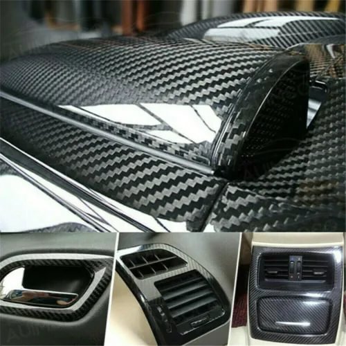 Dronehint 7D Ultra Glossy Carbon Fiber Vinyl Car Wrap Film Bubble Free Parts Accessories (For: Acura) Parts