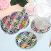 [Upgrade]4Pcs Acrylic Special Shape Flower DIY Waterproof Diamond Painting Coaster