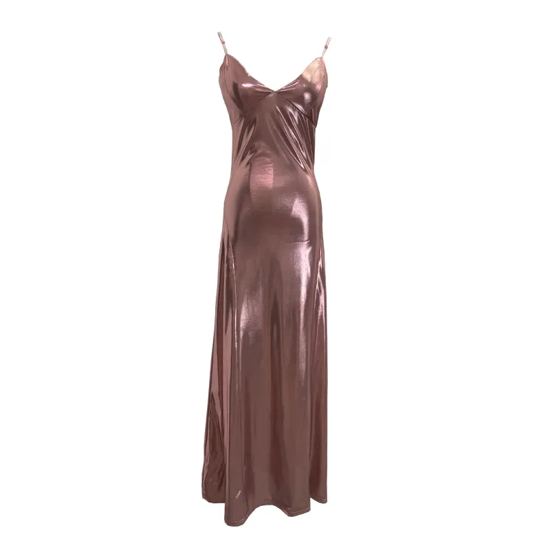 Uveng Picts Hottie Liquid Metallic Sling Dress Bag Pupama Long Skirt With Chest Cushion Dress Dress 8876