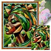 Green Girl Painting-11CT Stamped/Counted Cross Stitch 40*55cm/15.75*21.65in