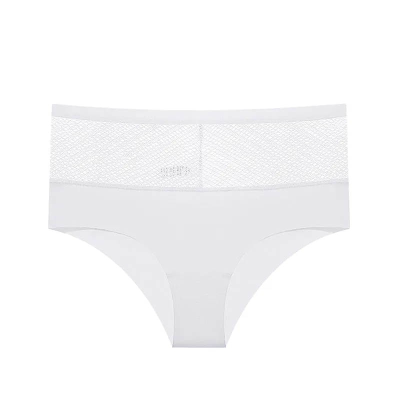 Sexy Mesh Women Panties High Rise Ladies Briefs Seamless Underwear Breathable Underpants Female Hollow Out Perspective Lingerie