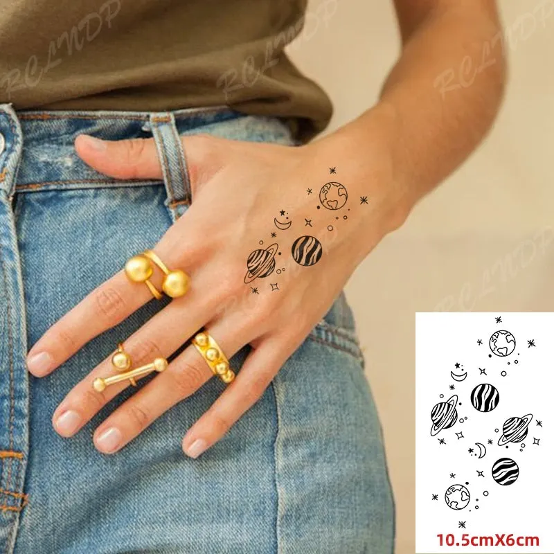 Waterproof Temporary Tattoo Sticker crown cross letter black tatto flash tatoo fake tattoos for men women