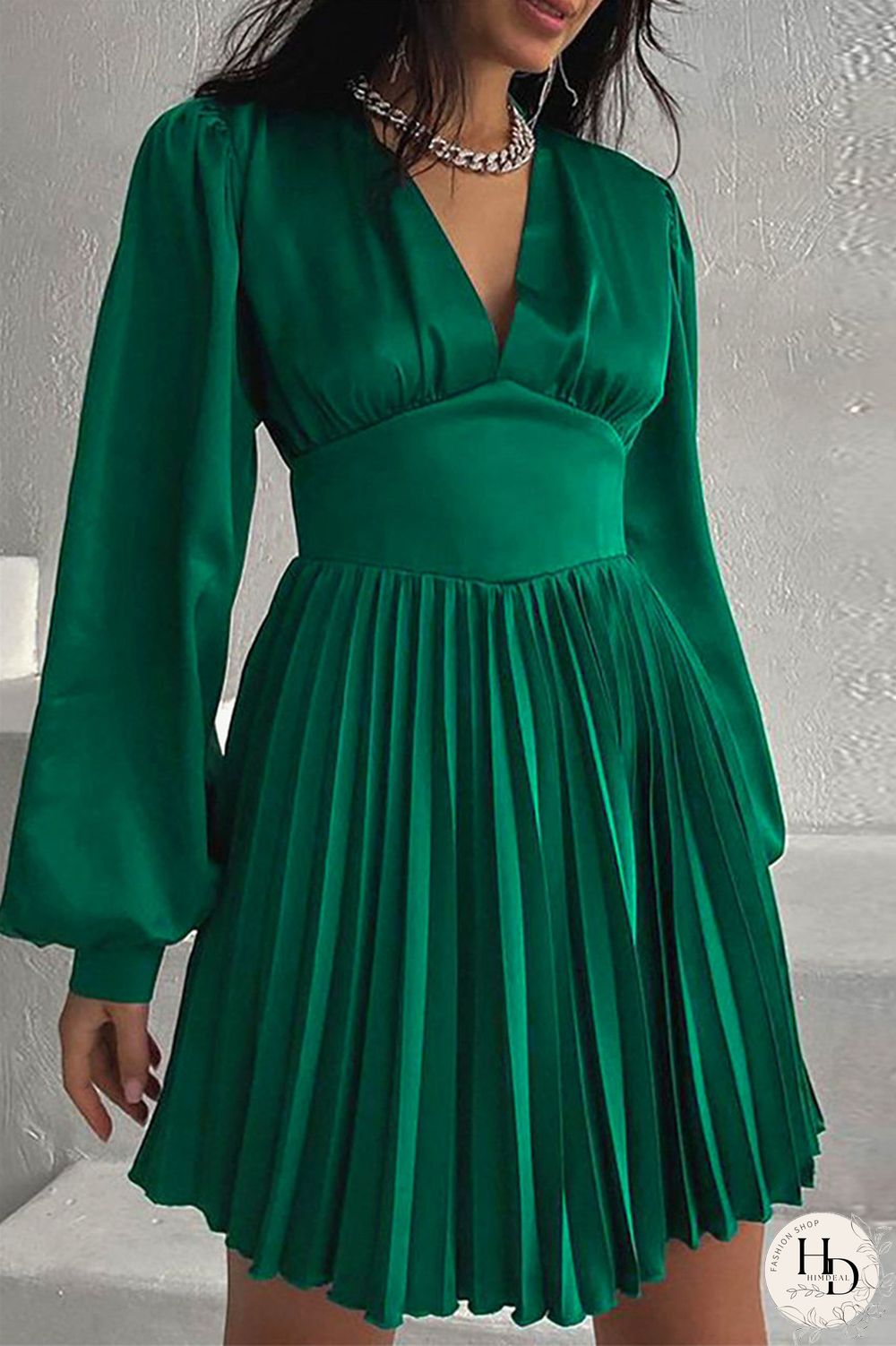 Burgundy Casual Solid Patchwork Fold V Neck Pleated Dresses