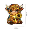 LED 3D Animal Night Lamps Sunflower Highland Cow Table Lamp Cute Bedside Decorations Lamp USB Handcrafted Stained Glass Night Light for Living Room Desk Decor