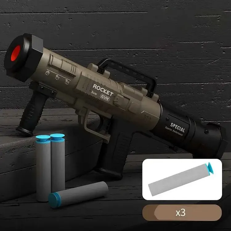 Mini Rocket Launcher RPG Foam Dart Blaster | Manual Reloading Toy Gun