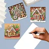 (US Local)6PCS DIY Diamond Art Greeting Cards Congratulation Card & Gift (Gingerbread Man)