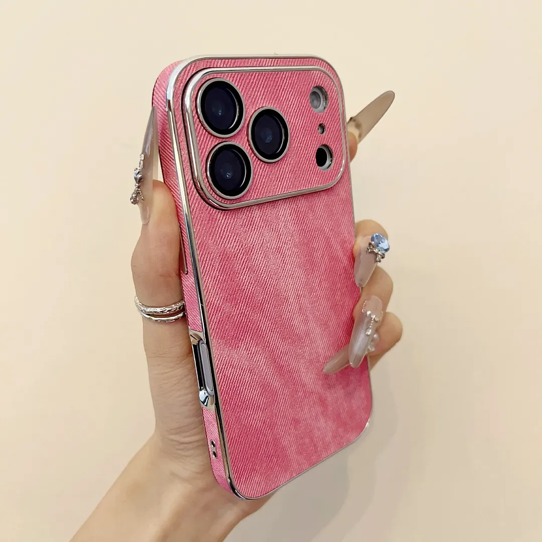 High-end denim leather texture suitable for iPhone 17 Pro max all-inclusive mobile phone case