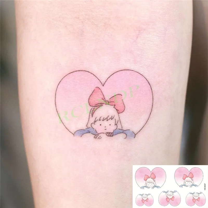 Waterproof Temporary Tattoo Sticker Cute Colorful Cartoon Bear Flash Tatoo Fake Tatto Body Art for Woman Men