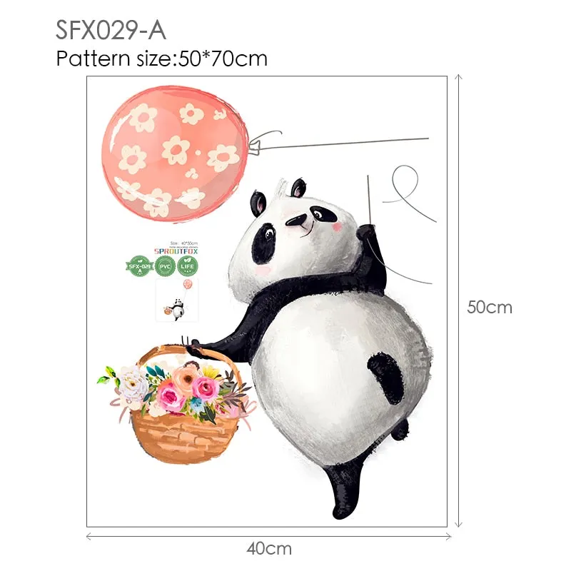 Animal Cartoon Wall Stickers For Kids Rooms Balloon Bunny Decorative 3D Wall Stickers For Children Rooms Large Kids Wall Decals