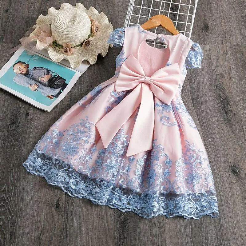 Summer Pink Girl Dress Cute Child Dress Child Girl Little Princess Dress for Wedding Party 1 2 3 4 5 6 7 8 9 10 years Baby Girls