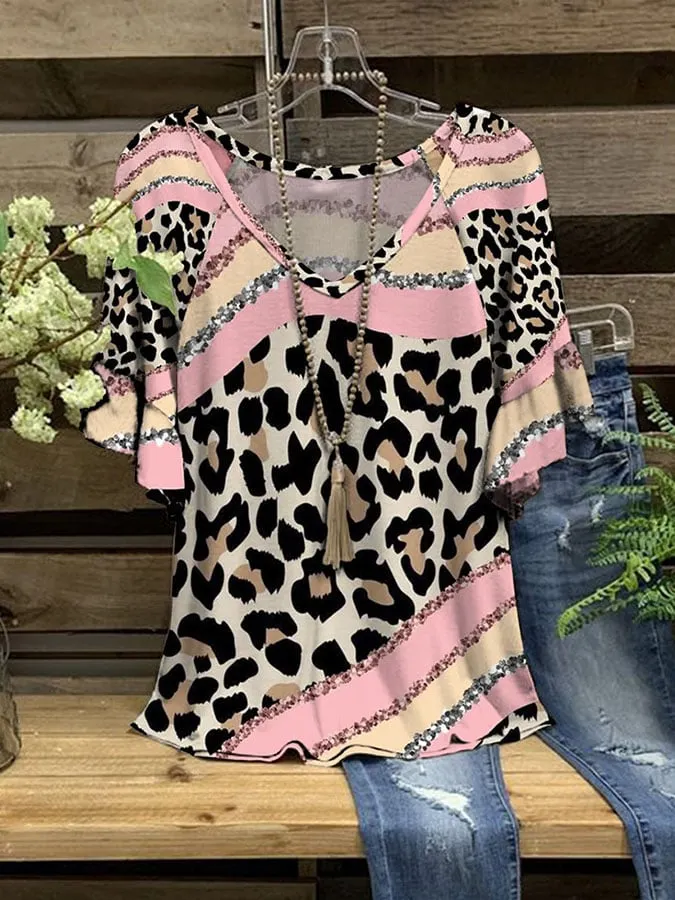 Casual V-Neck Short Sleeve T-Shirt