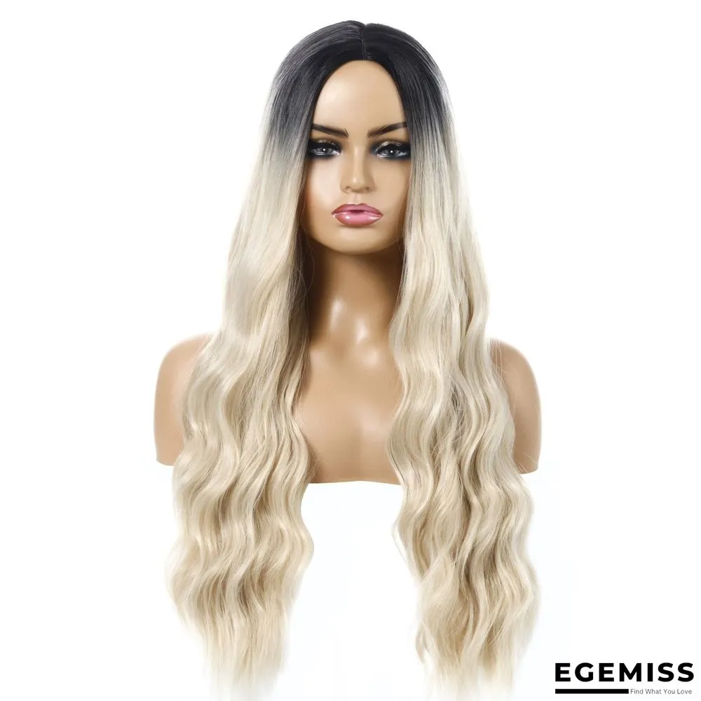 Wavy Curly Hair Ladies Wig Headgear Gradient Long Curly Hair | EGEMISS