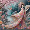 Multistyle Beaut&eacute; Japonaise - Peinture Diamant Ronde - 40 X 40 CM