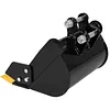 [US Local Warehouse] 400mm Bucket Metal Trenching Digger for Most 0.8-1.8 Ton Small Diggers Mini Excavator Digging Bucket Attachment 0.98in Hole 3.46in Center Wheelbase Mini Excavator Attachment w/ Metal Teeth
