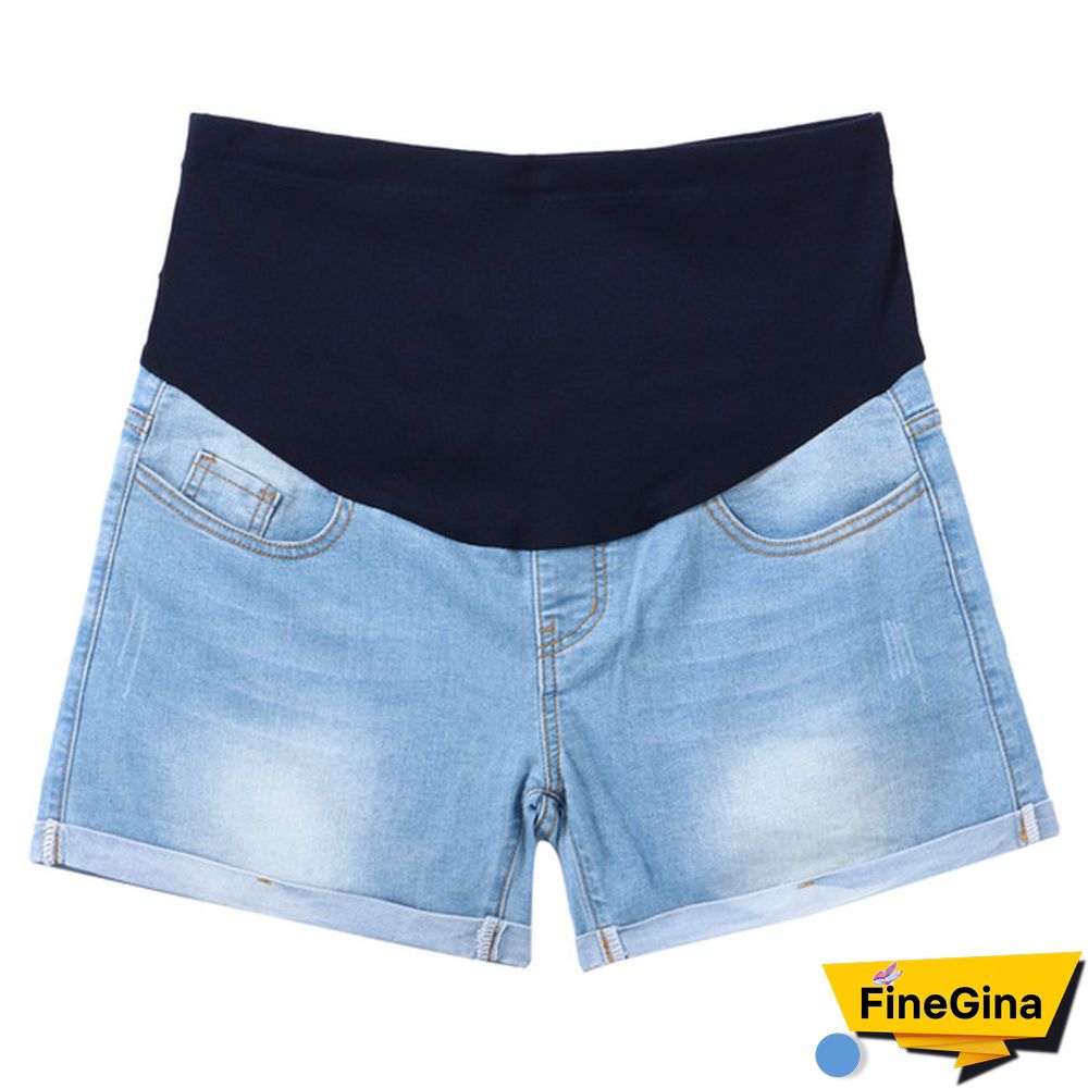 Pregnant Women Casual Shorts Summer Pregnancy Low Waist Denim Shorts