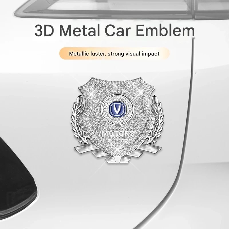 Car exterior modification rhinestone metal car emblem stickers（2PCS）