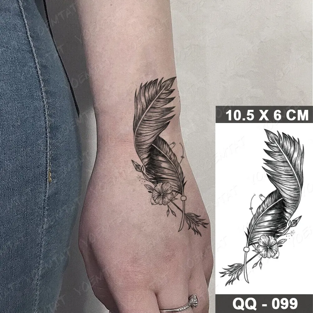Waterproof Temporary Tattoo Sticker Small Lines Flowers Flash Tatoo Geometry Hand Arm Wrist Fake Tatto For Body Art Women Child