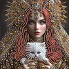 Diamond Painting-DIY Crystal Rhinestone Girl and Cat