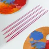 (US Local)4Pcs Watercolor Paint Brushes Long Handle Brushes for Artist Students (Pink)